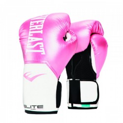 Боксерські рукавиці жіночий Everlast Elite Training Gloves 8 унцій, рожевий-білий, код: 009283594862
