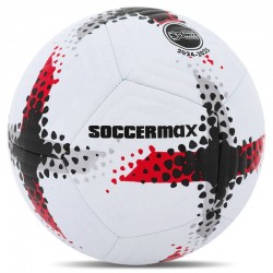 М"яч футбольний Soccermax Hybrid №5 PU, білий-червоний, код: FB-4361_WR