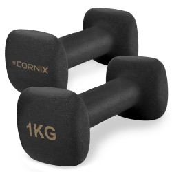 Гантелі вінілові Cornix Square 2x1 кг, чорний, код: XR-0406