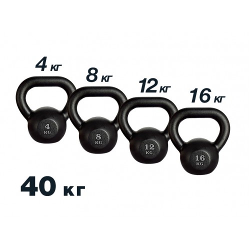 Комплект гирь RN Sport 40 кг (4кг, 8кг, 12 кг, 16 кг), код: Gir40