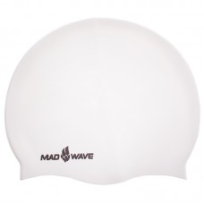 Шапочка для плавання силіконова для дорослих MadWave Intensive білий, код: M053501_W