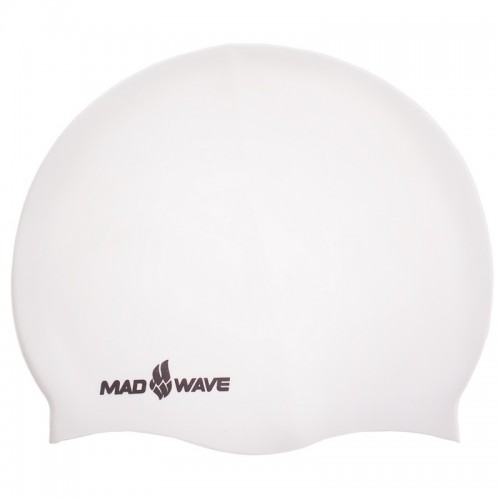 Шапочка для плавання силіконова для дорослих MadWave Intensive білий, код: M053501_W