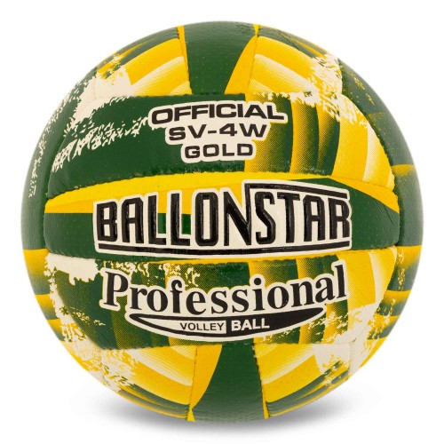 М"яч волейбольний Ballonstar SV-4W Gold №5 PU, зелений-жовтий, код: VB-5215-S52