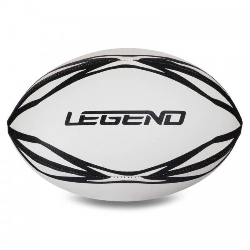 М"яч для регбі гумовий Legend №4 білий-чорний, код: R-3298-S52
