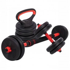 Набір гантелей зі штангою та гирями 3в1 BioGym багатофункціональний 15кг, чорний-червоний, код: LN-1100-15-S52 Набір гантелей зі штангою та гирями 3в1 BioGym багатофункціональний 15кг, чорний-червоний, код: LN-1100-15-S52