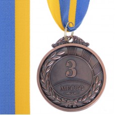 Медаль спортивна зі стрічкою SP-Sport HIT бронза, код: C-3170_B-S52