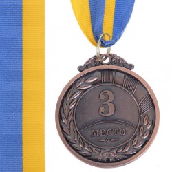 Медаль спортивна зі стрічкою SP-Sport HIT бронза, код: C-3170_B-S52