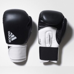 Боксерські рукавички Adidas Hybrid 100, 10oz, чорно-білий, код: 15581-539
