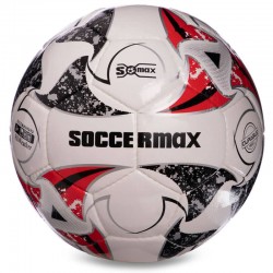 М"яч футбольний Soccermax FIFA №5, білий-сірий-червоний, код: FB-0003
