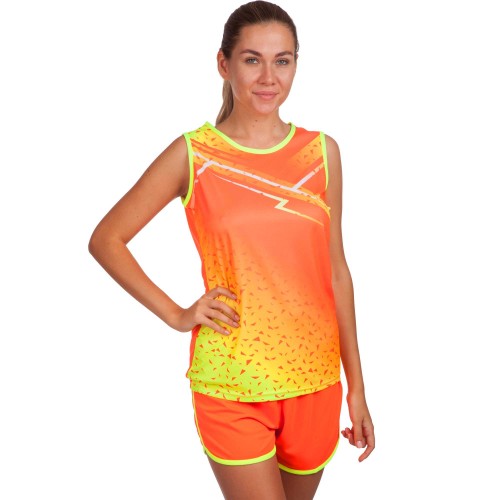 Форма для легкої атлетики жіноча Lingo M, зріст 150-155, помаранчевий-жовтий, код: LD-8310_MORY