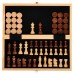 Шахи, шашки 2 в 1 дерев"яні на магнітах Pawnson 300x300 мм, код: X0027