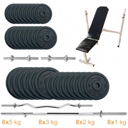 Лава для жиму з набором штанг + гантелі металеві Newt Gym Set-SKHW Home 94 кг, код: NE-M-SKHW-SET-89