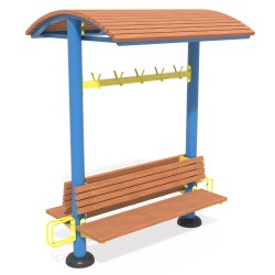 Лава з навісом та велопарковкою InterAtletika SE130.3, код: SE130.3-SM Лава з навісом та велопарковкою InterAtletika SE130.3, код: SE130.3-SM