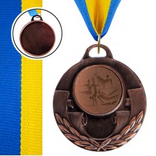 Медаль спортивна зі стрічкою PlayGame Aim Спортивна гімнастика бронзова, код: C-4846-0075_B