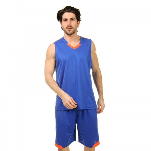 Форма баскетбольна чоловіча PlayGame Lingo 3XL (ріст 175-180), синій-помаранчевий, код: LD-8002_3XLBLOR