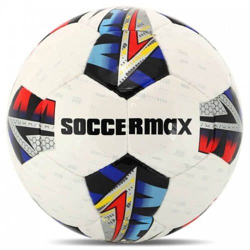 М"яч футбольний Soccermax №5, білий-червоний, код: FB-4424_R
