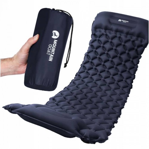 Килимок (каримат) надувний Mountain з вбудованим насосом 1900x580x50 мм, темно-синій, код: P-5905973400916