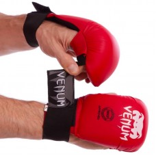 Рукавички накладки для карате Venum Mitts M червоний, код: MA-5855_MR