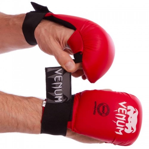 Рукавички накладки для карате Venum Mitts M червоний, код: MA-5855_MR