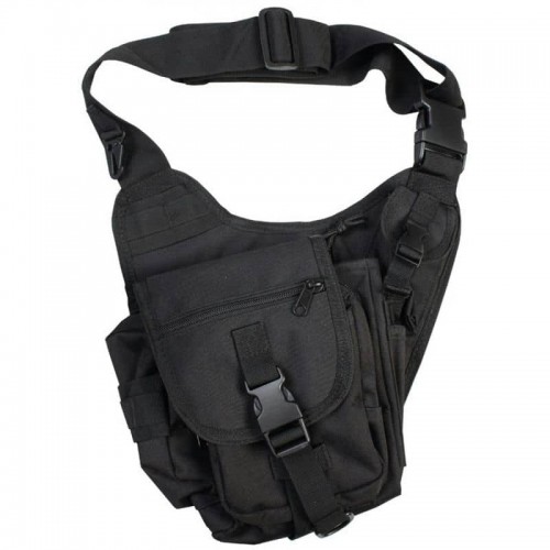 Сумка на плече Kombat UK Tactical Shoulder Bag 230х160х150 мм, чорний, код:  5060545650936-SR