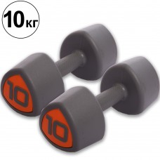 Гантелі цільні з поліуретановим покриттям Record 2x10кг, сірий-помаранчевий, код: TA-0930-10-S52 Гантелі цільні з поліуретановим покриттям Record 2x10кг, сірий-помаранчевий, код: TA-0930-10-S52