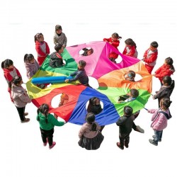 Спортивна гра Tia-Sport Парашут з отворами, діаметр 5000 мм, 13 отворів, різнокольоровий, код: sm-0971-4 Спортивна гра Tia-Sport Парашут з отворами, діаметр 5000 мм, 13 отворів, різнокольоровий, код: sm-0971-4