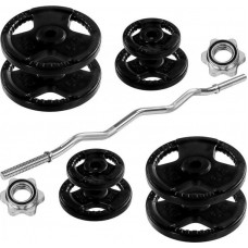 Набір дисків чавунних + штанга Movit 120 см, код: M-11482587-IN Набір дисків чавунних + штанга Movit 120 см, код: M-11482587-IN