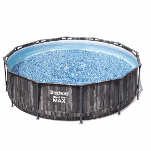 Круглий каркасний басейн Bestway (427х100 см) Wood Style Frame Pool