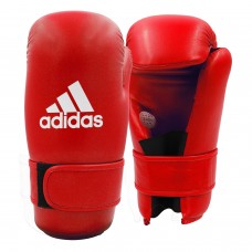 Рукавички напівконтакт Adidas Open Hand Semi-Contact Gloves з ліцензією Wako, розмір S, червоний, код: 15561-953