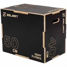 Пліобокс для кросфіту Zelart Wood Plyo Box 1шт, 60см, чорний, код: FI-4884-1