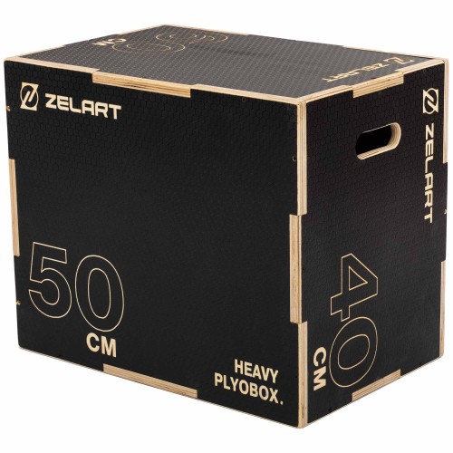 Пліобокс для кросфіту Zelart Wood Plyo Box 1шт, 60см, чорний, код: FI-4884-1