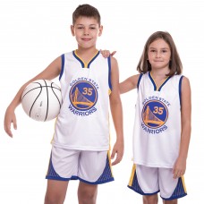 Форма баскетбольна підліткова PlayGame NB-Sport NBA Golden State 30 M (8-10 років), ріст 130-140см, білий-синій-жовтий, код: BA-0973_MWBLY