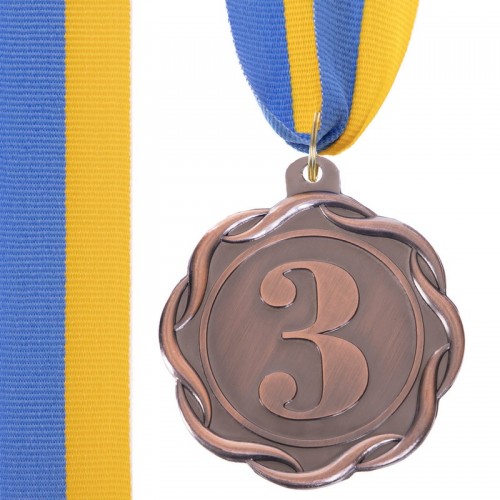 Медаль спортивна зі стрічкою кольорова SP-Sport Flie бронза, код: C-3176_B-S52