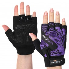 Рукавички для фітнесу та тренувань Maraton M, чорний-фіолетовий, код: MAR-0011_MBKV