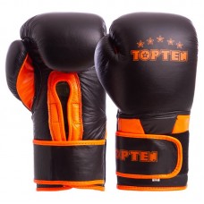 Рукавички боксерські Top Ten 12 унцій, чорний-оранжевий, код: MA-6756_12BKOR