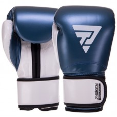 Боксерські рукавички шкіряні Zelart Zhenitu 12 унцій, синій-білий, код: BO-3781_12BL-S52