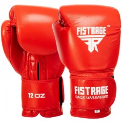 Боксерські рукавиці шкіряні Fistrage 14 унцій, червоний, код: VL-5561_14R
