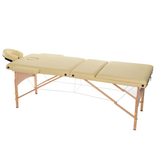 Масажний стіл 3-х секційний Relax HY-30110 дерево, бежевий, код: К00015189