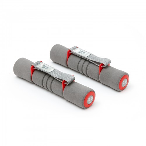 Поролонові гантелі Reebok RAWT-11062RD з ручками 2х2 кг, сірий-червоний, код: 885652015745-IN Поролонові гантелі Reebok RAWT-11062RD з ручками 2х2 кг, сірий-червоний, код: 885652015745-IN
