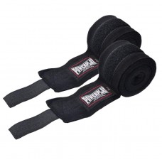 Бинти для боксу PowerPlay Lycra (спандекс), 4,5 м, чорний, код: PP_3047_4,5m_Black