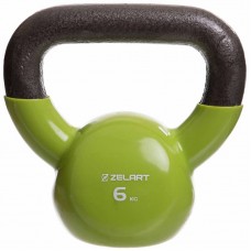 Гиря чавунна з вініловим покриттям Zelart 6кг зелений, код: TA-2680-6_G