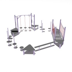 Дитячий ігровий канатний комплекс Miros 5000х4900х1750 мм, код: LK229