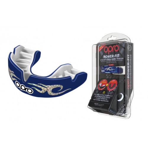 Капа Opro Power-Fit Bling-Urban Series Dark Blue/White, код: 002269006