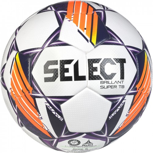 М"яч футбольний Select Brillant Super FIFA TB v24 №5, біло-фіолетовий, код: 5703543350575
