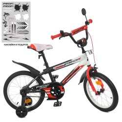 Велосипед дитячий Profi Kids Inspirer d=18, чорно-білий-червоний (мат), код: Y18325-1-MP