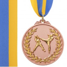 Медаль спортивна зі стрічкою PlayGame Єдиноборства бронза, код: C-4853_B