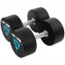 Гантелі цільні професійні з поліуретановим покриттям LiveUp 2х36 кг, чорний-синій, код: LP8000-36