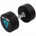 Гантелі цільні професійні з поліуретановим покриттям LiveUp 2х36 кг, чорний-синій, код: LP8000-36