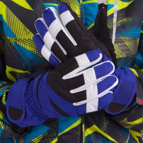 Рукавички гірськолижні теплі дитячі Camping M-L синій-чорний, код: C-917_MLBLBK Рукавички гірськолижні теплі дитячі Camping M-L синій-чорний, код: C-917_MLBLBK