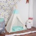 Детская палатка (вигвам) Springos Tipi XXL White/Mint, код: TIP04